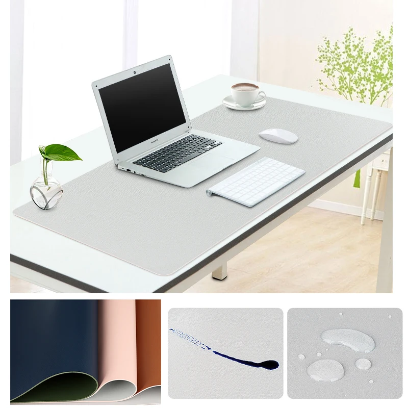 

Large Desk Mat 60x30/80x40/90x40/100x44cm Computer Mousepad Antifouling Keyboard Pad Mouse Pad PU Leather Double Side Laptop Mat