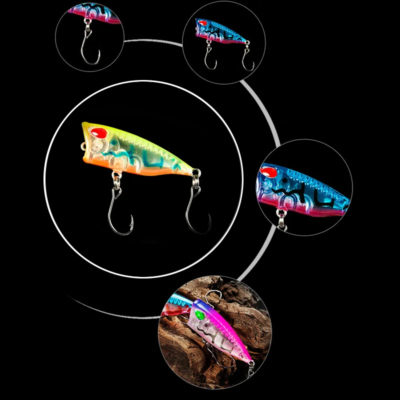 Новое поступление 1 шт. мини-Поппер рыболовные приманки 4 см/3 г 3d глаза приманка кренкбейт воблеры Isca Верхняя поверхность воды Поппер приманка