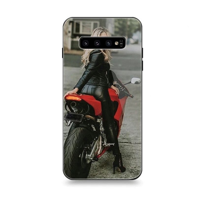 Чехол для телефона Стекло для samsung A40 A50 A10 A20 A30 A60 A70 S10 S7 край S8 S9 Note 8 9 10 плюс Чехол Байкерская мотоциклетная куртка для девочек девушки