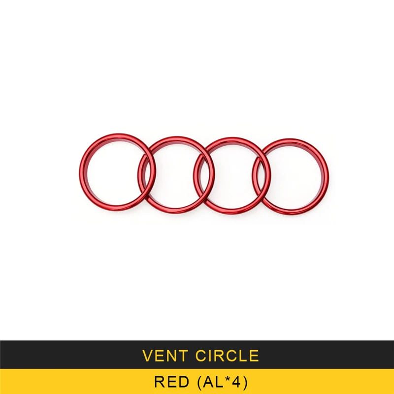 redX4 Для Audi A3- автомобильный Стайлинг 4 шт. A/C вентиляционное отверстие круглая панель накладка рамка наклейка интерьерные аксессуары - Название цвета: redX4