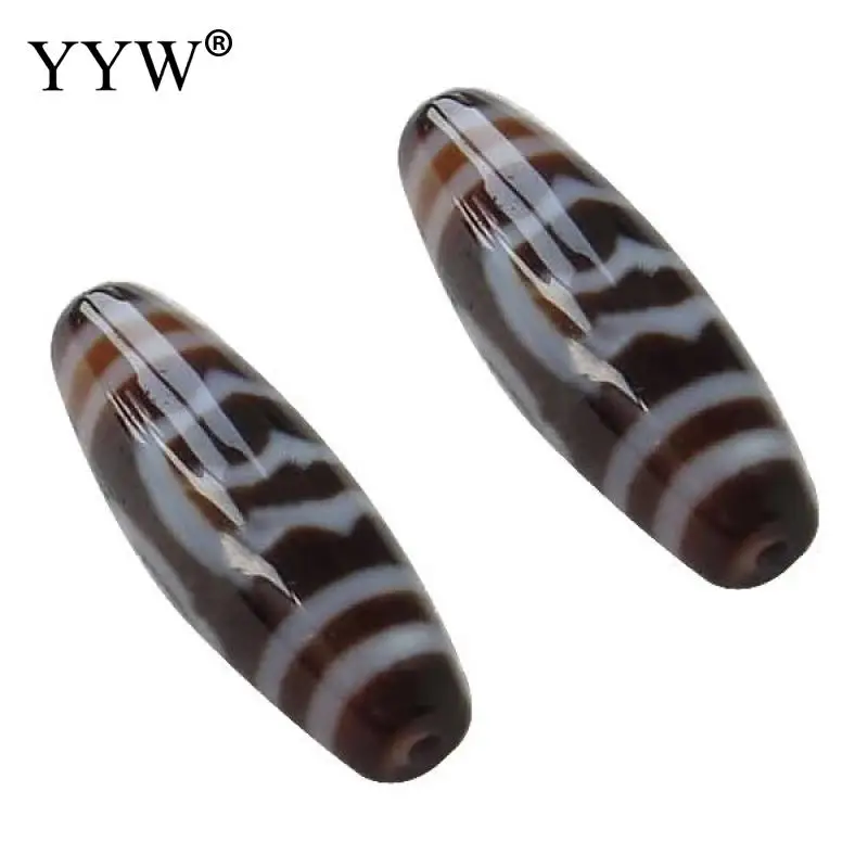 Wholesale Natural Tibetan Agate Onyx Dzi Beads Sale Oval Garuda Two Tone Grade Aaa 13x38mm Hole:Approx 2mm For Jewelry Making