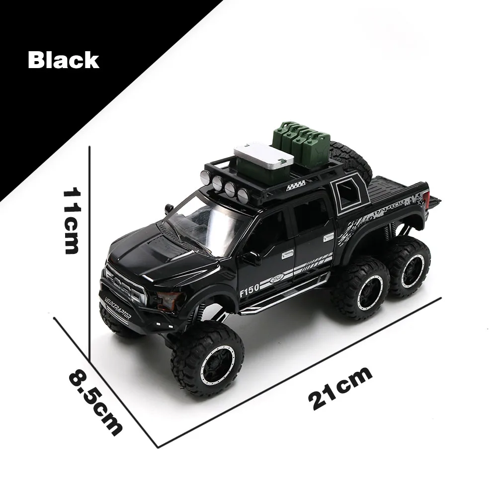 1:32 Raptor F150 большое литое колесо литая под давлением и Игрушечная модель автомобиля со звуком/светильник/выдвижной автомобиль игрушки для детей рождественские подарки - Цвет: XA2839-BK