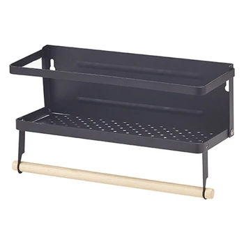 

HOT-Refrigerator Magnets Storage Rack Cling Film Greaseproof Paper Tissue Holder Wall Shelf for Kitchen Accessories