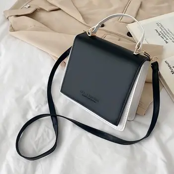 

Youth Ladies Simple Versatile Bag Fashion Hit Color PU Leather Women Shoulder Bag Simple Tote Crossbody Handbags