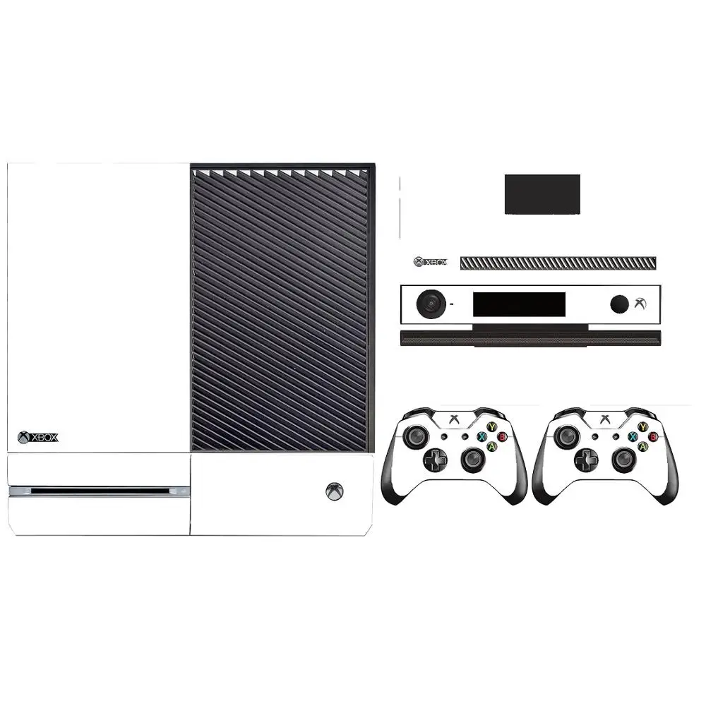 Десять однотонных цветов Чистая Защитная Наклейка для Microsoft Xbox One и 2 контроллера Скины стикер s - Цвет: Xbox One-White