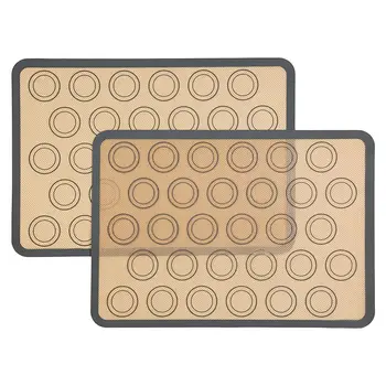 

2Pcs Silicone Baking Mats,Non Stick Cookie Sheet Macaron Mat ,Bakeware for Bread Making Pastry Cake Brioche Pizza Mats