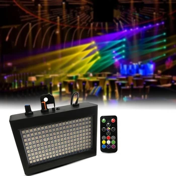 

180 Leds Strobe Flash Light Portable 35W Rgb Remote Sound Control Strobe Speed Adjustable For Stage Disco Bar Party Club Eu Plug