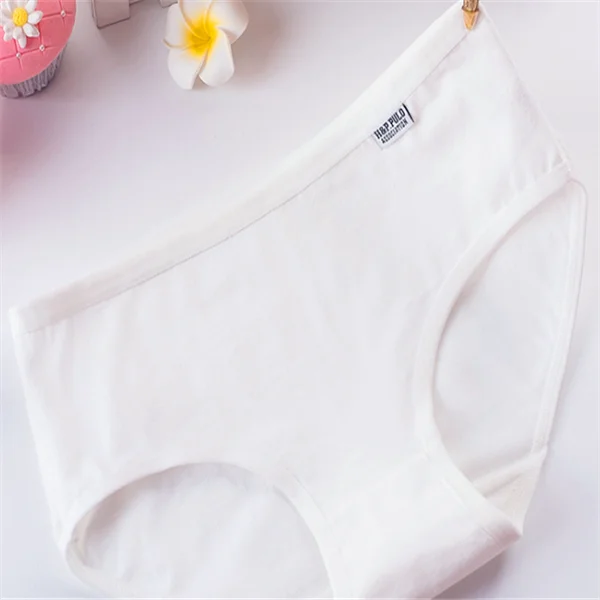A001-white Women's underwear, women's cotton student's best-selling pure color candy hip lifting and ventilating briefs A001 - Цвет: A001-white