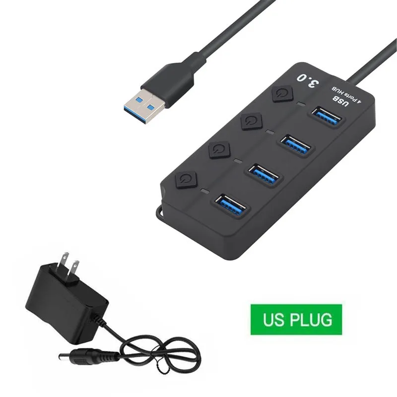Мульти USB концентратор 3,0 USB разветвитель порт как USB 5 Гбит/с высокоскоростной USB порт 4/7 портов концентратор с переключателем включения/выключения Rozdzielacz USB адаптер - Цвет: as the picture shown