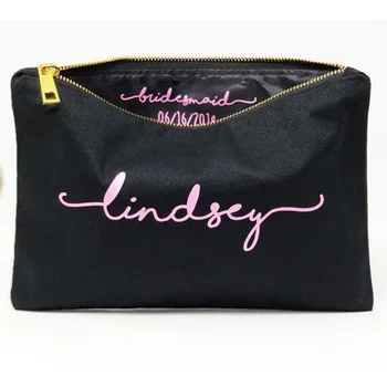 

Personalized makeup Bag - Inside Message - Bridesmaid Bag - Bridesmaid Gift - Bridesmaid Proposal - Bridal Clutch