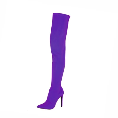 TIMETANG/Лидер продаж; женские ботфорты по индивидуальному заказу; пикантная женская обувь на высоком каблуке с острым носком - Цвет: Лаванда