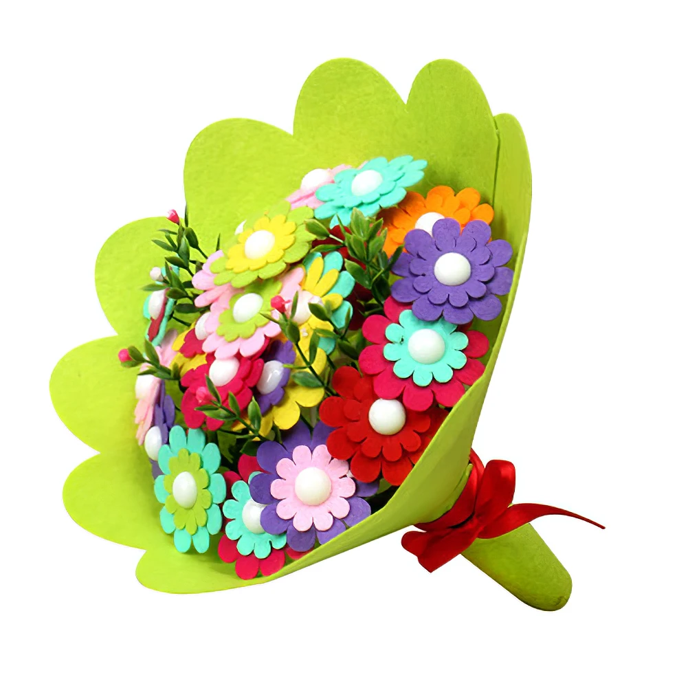 

EVA Button Artificial Flower Bouquet Package DIY Holding Flowers Handmade Gift Room Decoration Flower Craft Kits Creative Toys