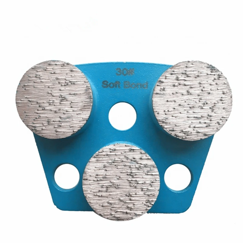 ASL44 Three Round Shape Segments Concrete Grinding Disc Soft Medium Hard Bond Floor Pads for Concrete Terrazzo Renovation 12PCS