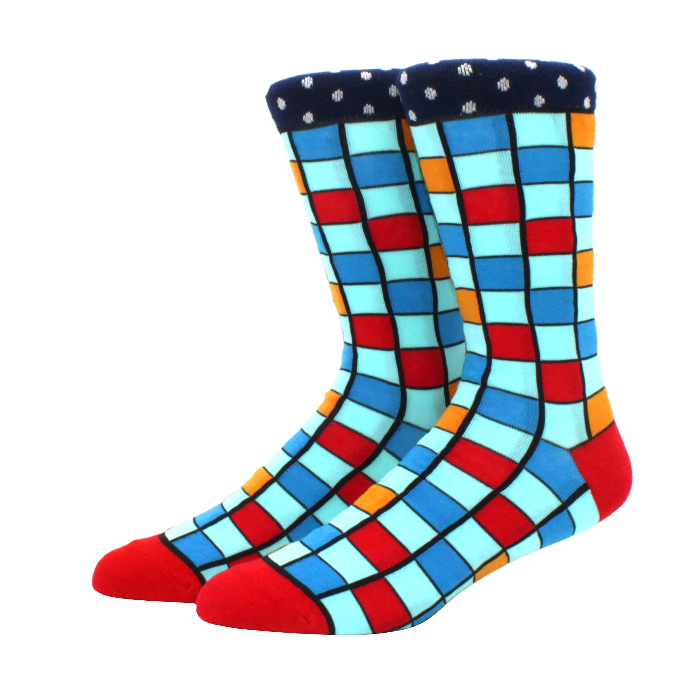 Vibrant Hiphop Cotton Men's Socks - Harajuku Fun Animal Design