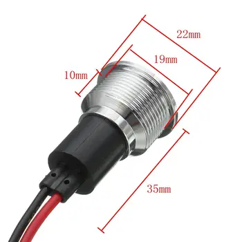 

Hot 19mm 12V LED Panel Dash Light Indicator Warning light Car Boat Signal Lamp Red Yellow Green White Blue 5 Color