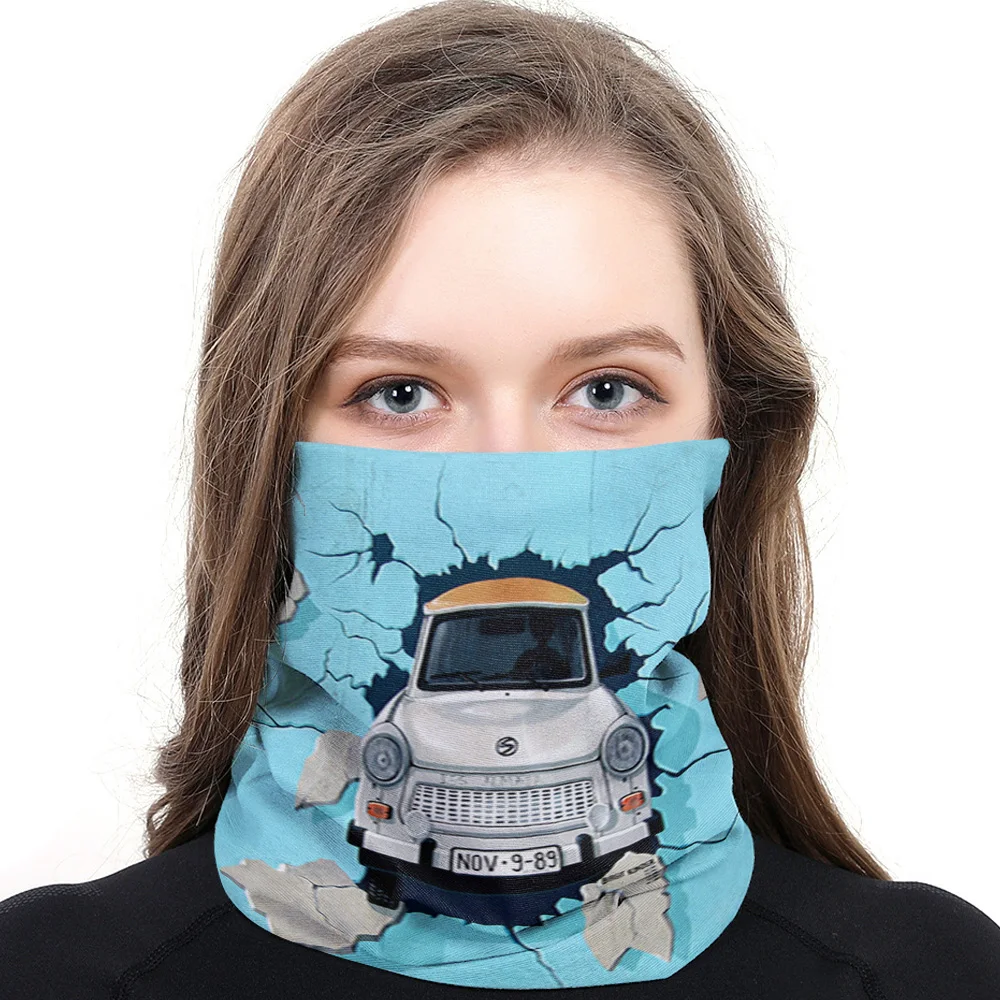 Coche de pared Graffiti agrietado bufanda multiusos hombres señoras Rectangular Hijab personalizada cuello bufanda mágica| Bufandas de hombre| - AliExpress