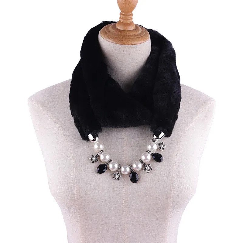 Ahmed Новая этническая Бохо Хрустальная подвеска с цветком и жемчужиной ожерелье шарф модный женский воротник шарф с украшением в виде подвески Bijoux - Окраска металла: B