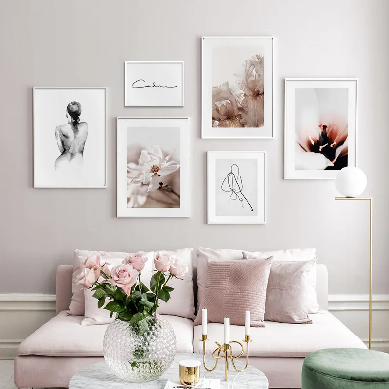 Цветок сливы плакат для каллиграфии цитата абстрактная печать Картина на холсте