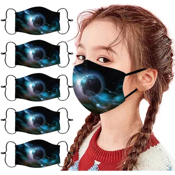 

5PC Children's Windproof Face Shield Face Shield Cloth Face Mask Reusable Washable Mouth Mask Breathable mondmaskers Cubrebocas