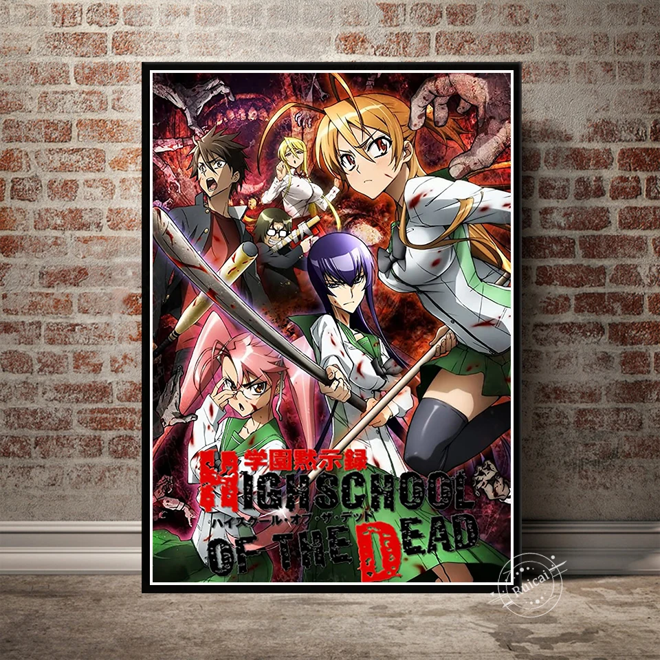 Highschool of the dead Canvas anime cartoon characters Art Painting Decor  Home Wall Plastic Hanging Scroll Poster Picture Prints - AliExpress