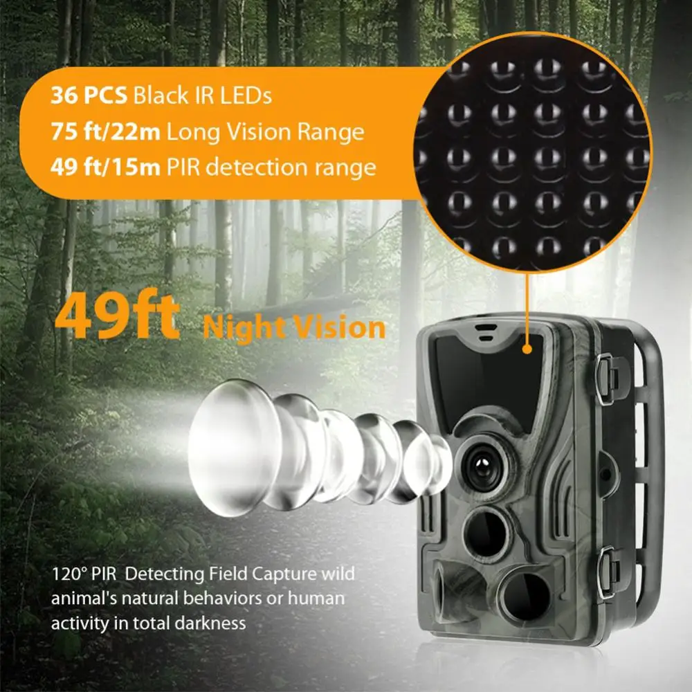 

Outdoor Hunting Camera 0.3s Trigger Time Night Version Photo Trap 16MP 1080P IP65 Wildlife Hunting Camera Scouting Trail Camera