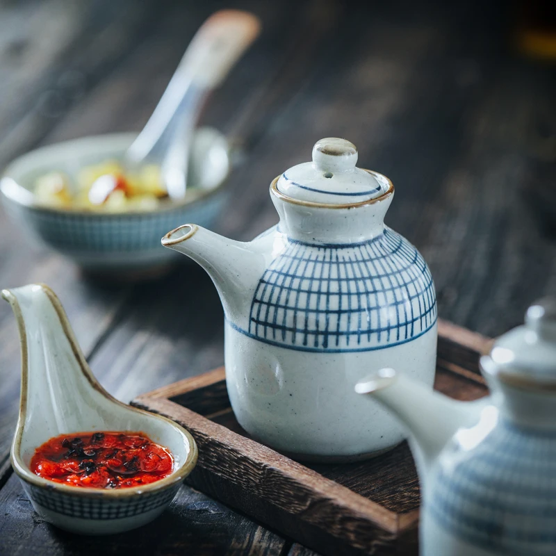 

2 pcs Ceramic Dish Saucer Sauce Korean Japanese Seasoning Sushi Bowl Soy Sauce Kettle