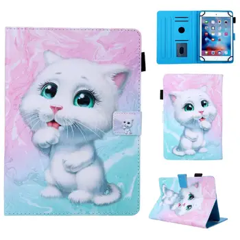 

Universal Case For 7.0" Tablet Cover for Samsung Tab A T280 Huawei T3 7.0 Lenovo PU Leather Cute Cartoon Cat Stand Funda Shell