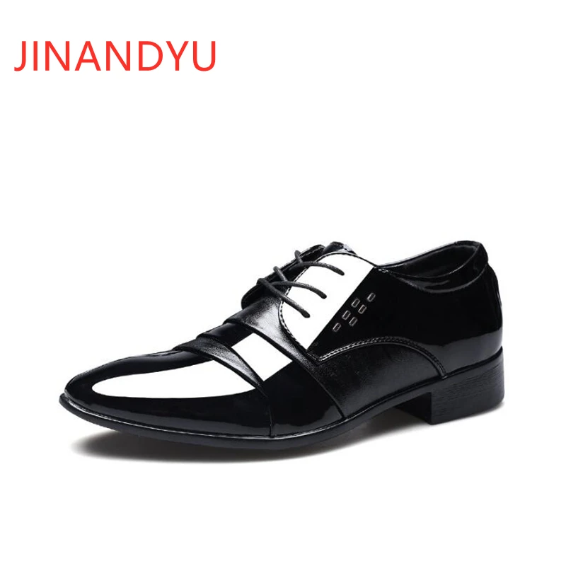 

Formal Dress Man Leather Shoe Large Size 48 Business Party Shoes for Men Original Patent Leather Shoes Classic Wedding Man Flats
