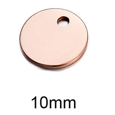 10mm rose gold 8 мм, 10 мм, 12 мм из 50 шт. серебряный и золотой тон из нержавеющей стали пустые штамповочные бирки ID Dog бирки для логотипов не выключают цвет - Color: 10mm rose gold