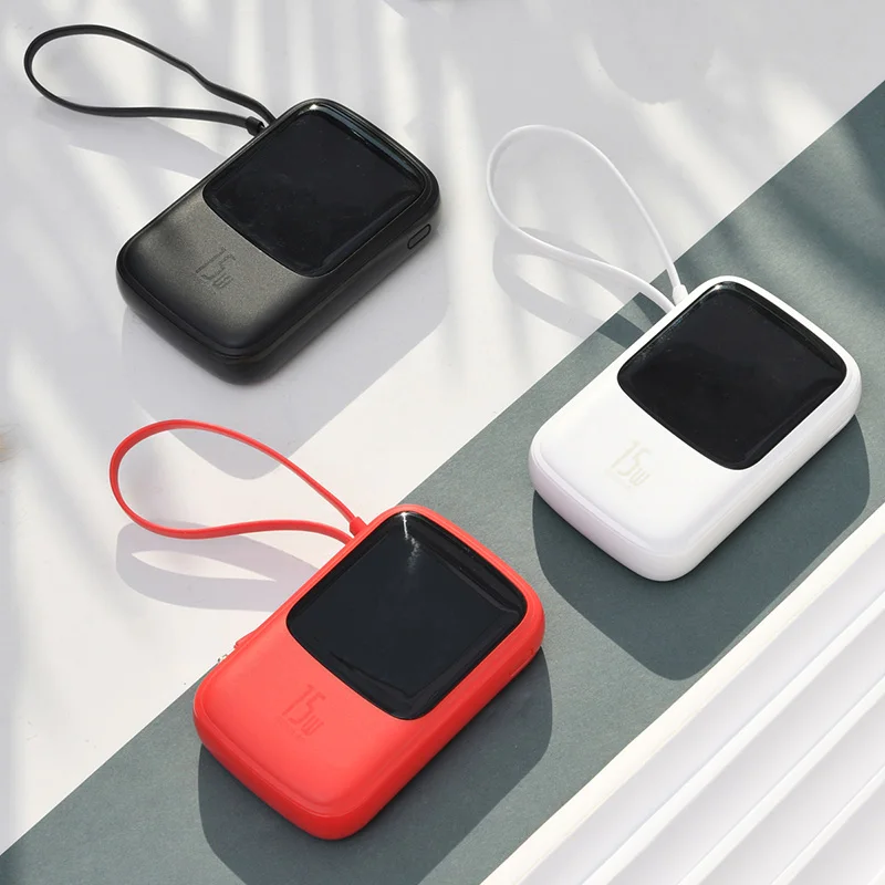 Baseus 10000mah Power Bank 15W Phone Charger 4 Output 2 Input Digital Display Battery Powerbank Portable Charger For iP Samsung