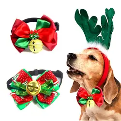 Рождество регулируемый, для собак, кошек, галстук-бабочка галстук бабочки для домашних собак галстуком-бабочкой щенок бантики