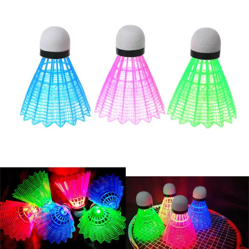Dark Night 4 Pcs Colorful LED Badminton Feather Shuttlecock Shuttlecocks Ne 