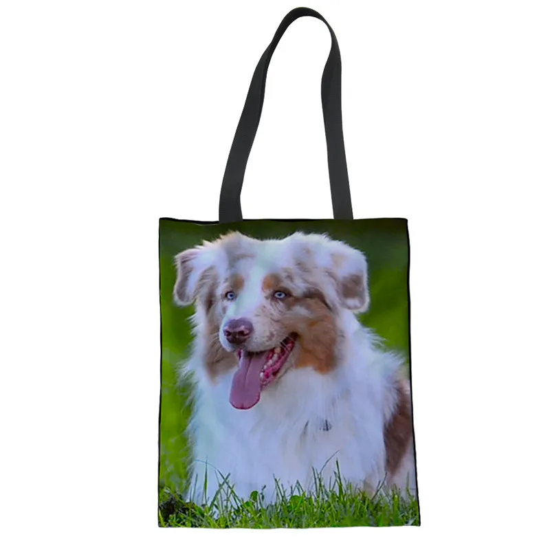 Изготовленный на заказ модный мужской браслет с надписью "Австралийская овчарка" собака напечатаны сумки на плечо женские ручные сумки девушки женская сумка для покупок Bolsas Femininas Прямая поставка