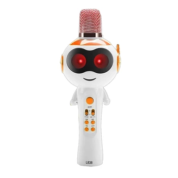 

NEW-Portable Kids Wireless Bluetooth Karaoke Microphone Cartoon Microphone Mobile Phone Speaker Best Gift for Kids