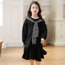 Бархатное зимнее платье для девочек; теплое Брендовое платье для девочек-подростков; коллекция года; сезон осень; школьные хлопковые платья; топы для маленьких принцесс