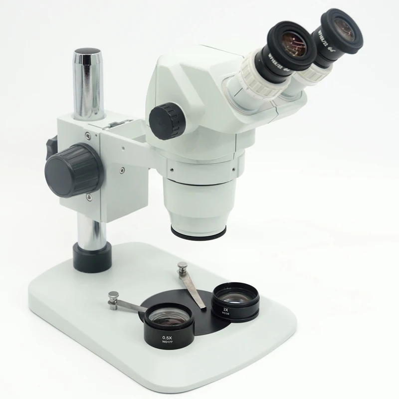3.35X-90X 6.7X-45X Microscopio Stereo Binoculare Con Zoom Ispezionare Gli Studenti Pvb Microscopio + Luce A Led