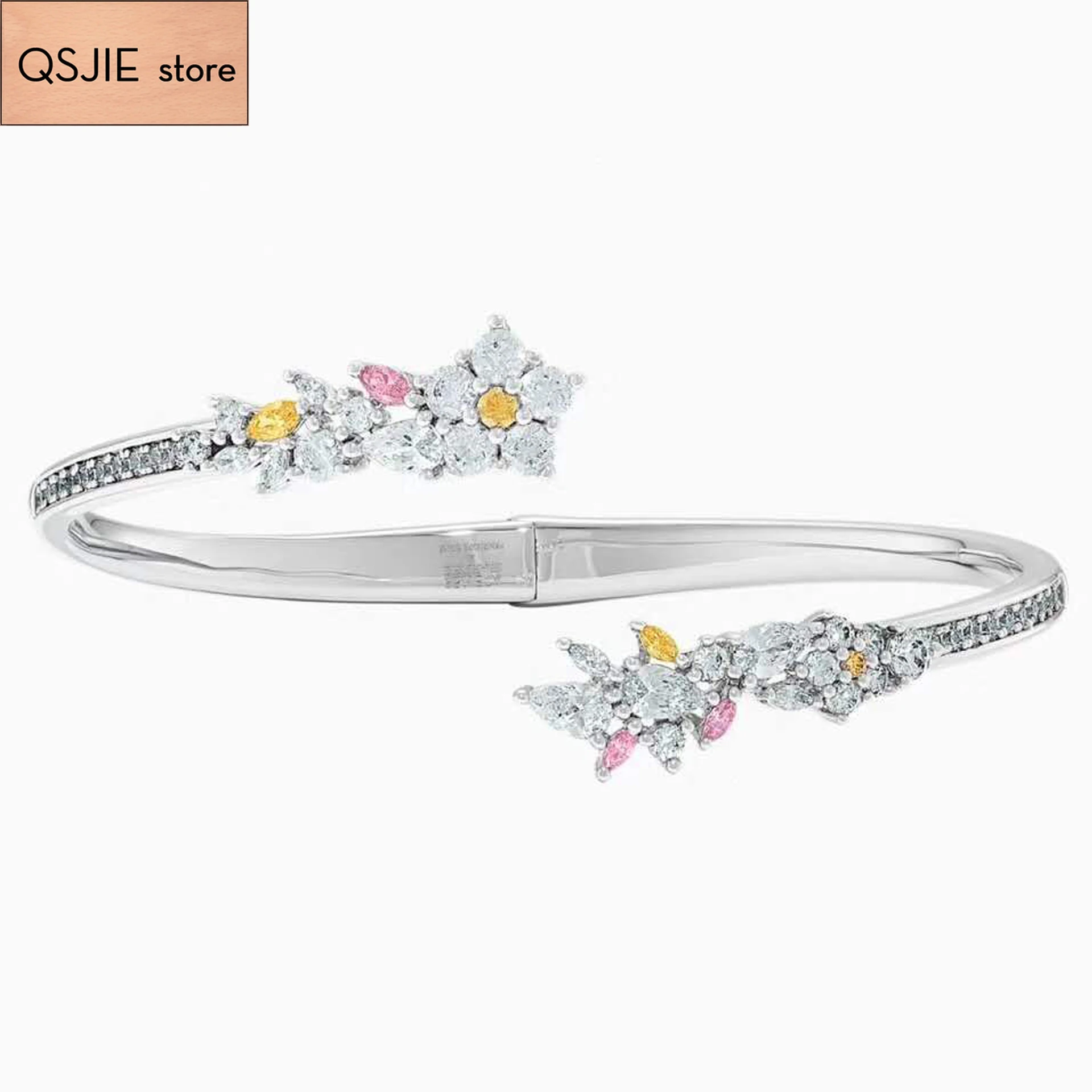 

QSJIE High quality SWA, new style, exquisite flowers, brilliant and charming flowers in the sun. Charm bracelet