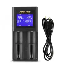 GOLISI S2 2 слота 2A Смарт ЖК-зарядное устройство для Li-Ion 18650 26650 AA& AAA Ni-MH Ni-cd аккумуляторы