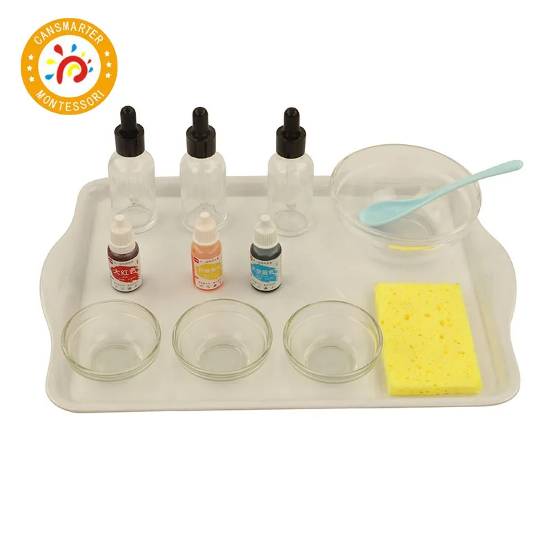  Montessori Material Color Mixing Activity Daily Life Children Toy Teaching Aids Tray Kids Toy Mini  - 4000032873176
