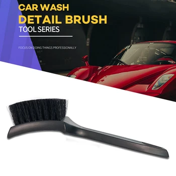 

1pc Nylon Plastic Car Tire Cleaning Brush Powerful Decontamination For Auto Tire Brushes Curved Washing Brush Black Tool