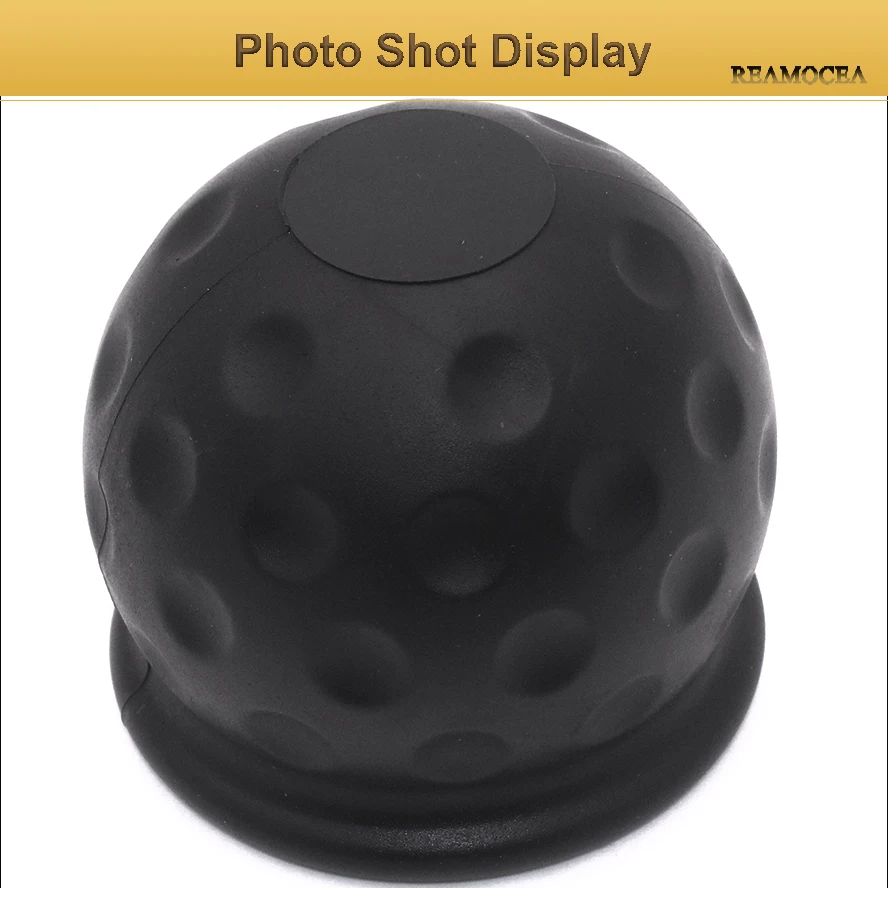 Reamocea 1Pc Rubber Universal 50mm Black Tow Bar Ball Cover Protective Cap Towing Hitch Caravan Trailer Towball Head Protector (7)