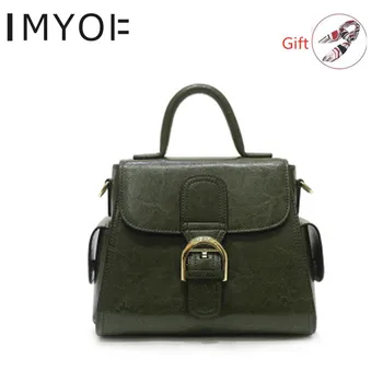 

European and American Style Leather Handbags Oil Wax Leather Famous Brand High Quality Casual Female Bags for Women 2019