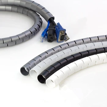 

32mm Cable Wire Wrap Organizer Spiral Tube Cable Winder Cord Protector Flexible Management Wire Storage Pipe 1m/Set