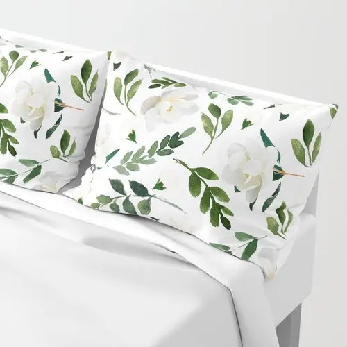 Nordic Style Double-Sided Leaves Green Plant Simple Cushion Environmental Protection Theme Waist Pillow 100% Polyester Cotton 