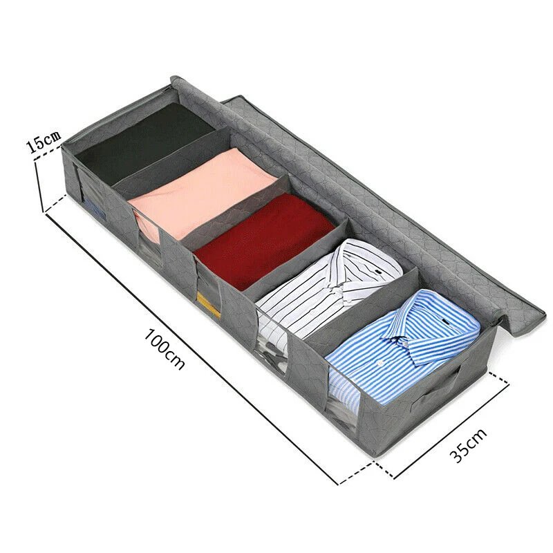  Large Capacity Under Bed Storage Bed Bags Shoes Duvet Clothes Container NonWoven