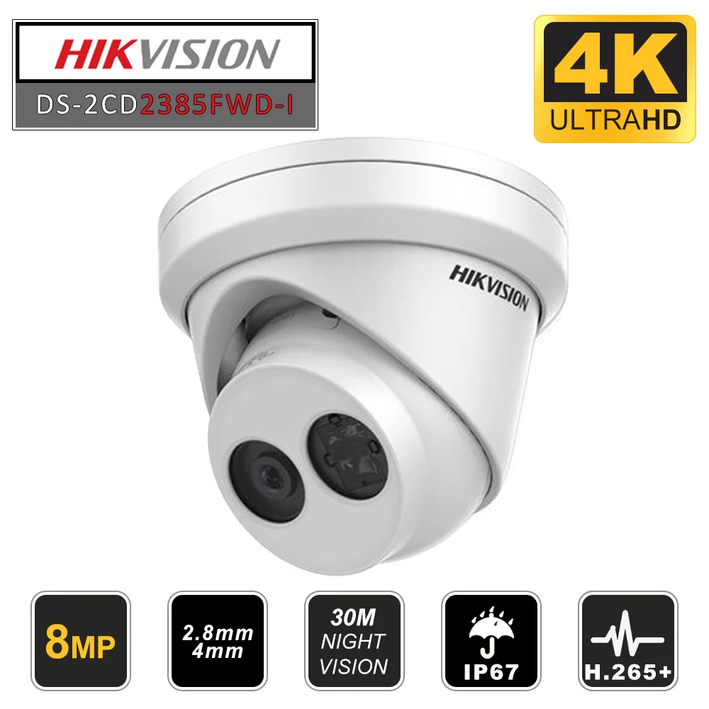 Hikvision 8MP DS-2CD2385FWD-I ip-камера POE уличная камера видеонаблюдения met 30m IR Ingebouwde Sd-kaartsleuf& H.265
