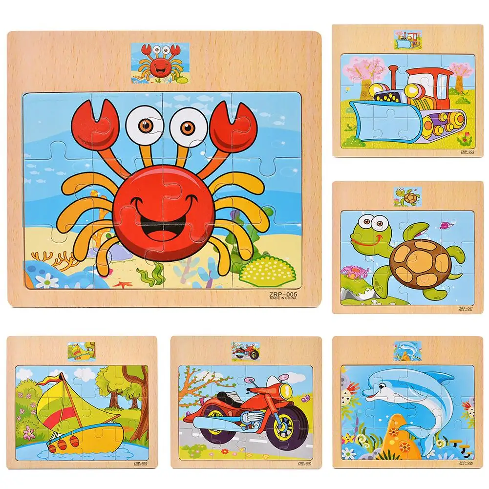 

Wooden Vehicle Car Animal Jigsaw Puzzles DIY Assembly Early Learning Kids Toy Promotes fine motor skills problem-solving skills