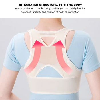 

Adjustable Back Spine Support Posture Corrector Brace Hunchback Correction Belt Milk White for Teenagers Adults Supports Health