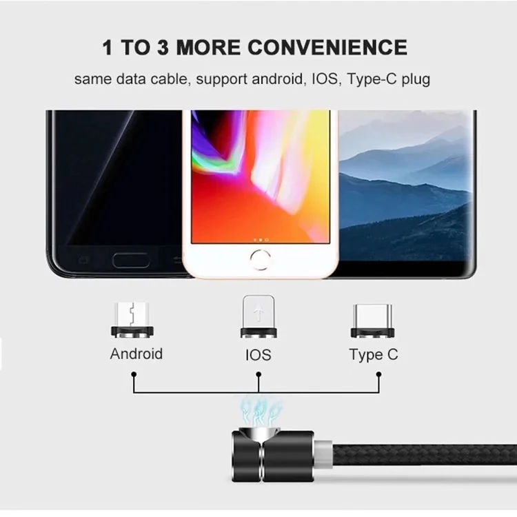 Магнитный кабель hifish 3A Micro Usb type C для быстрой зарядки телефона Usb C светодиодный светильник для XSMAX Android Phone 1M 2M