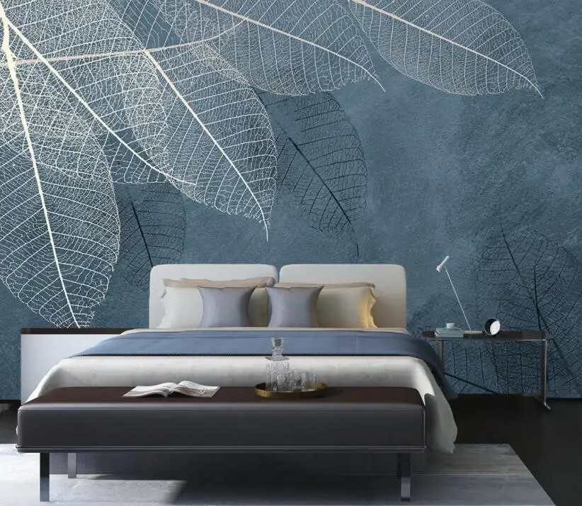 Пользовательские абстрактные листья фото обои живопись фон 3D обои для стен обои гостиная домашний декор